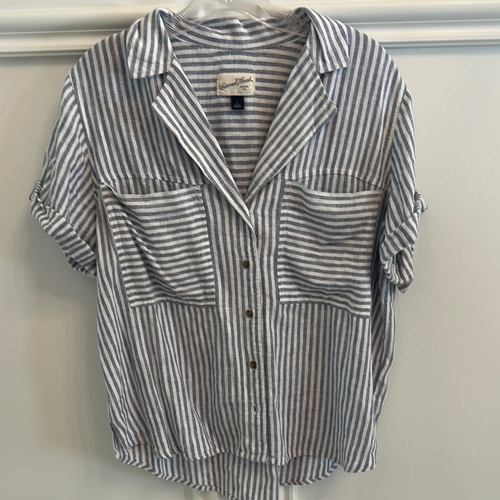 Linen Blend Button Down